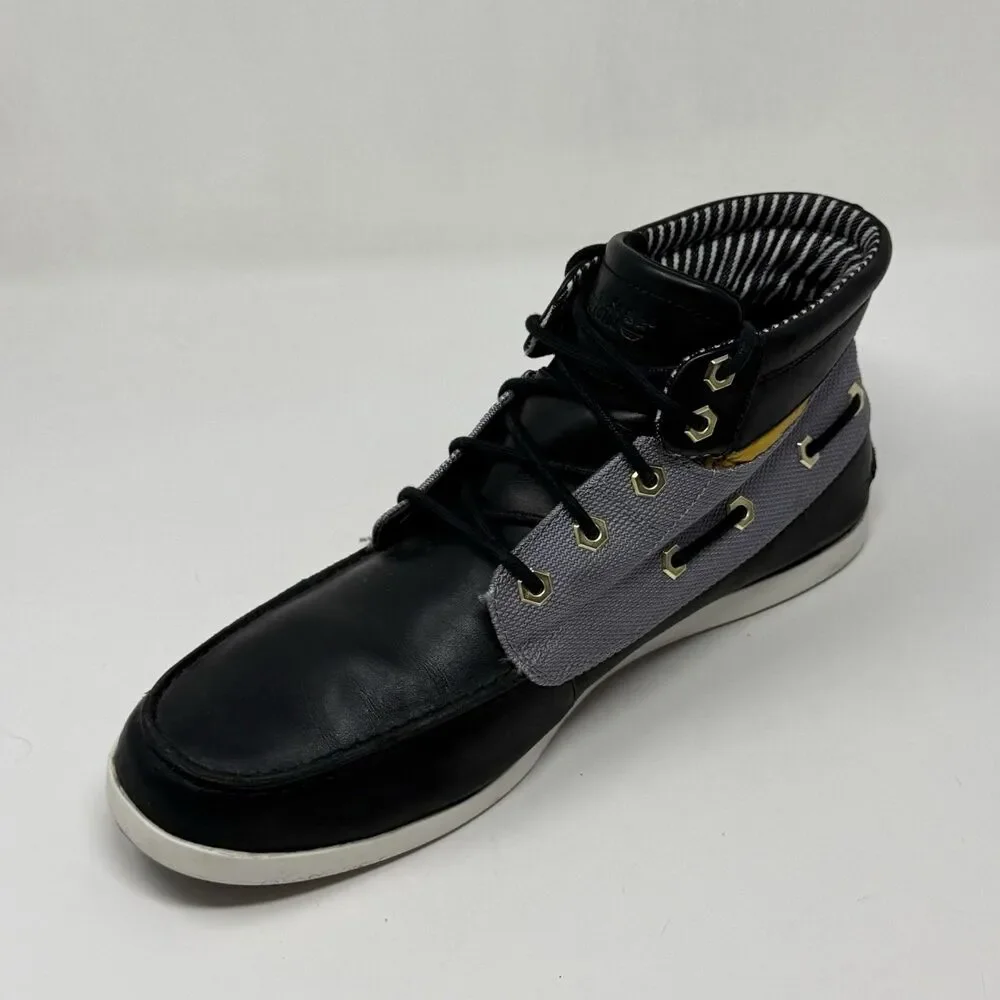 Timberland Newmarket Chukka Boots Mens 12 Black Leather Lace Up Preppy Casual